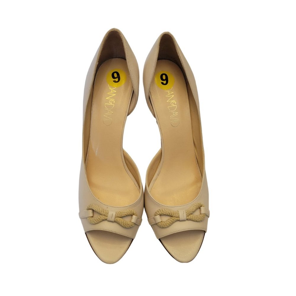 Joan & David Peep Toe Ivory Heels - Size 9M